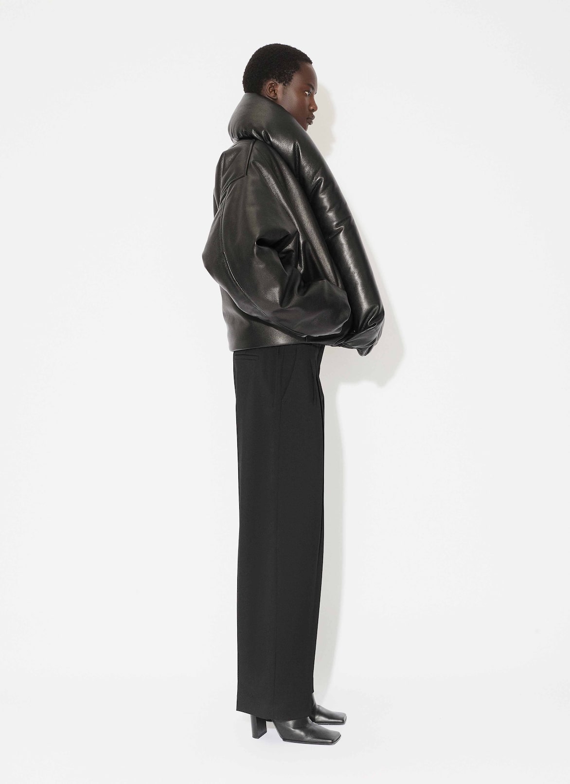 LAMBSKIN PADDED BOMBER ALAÏA BLACK LAMBSKIN PADDED BOMBER